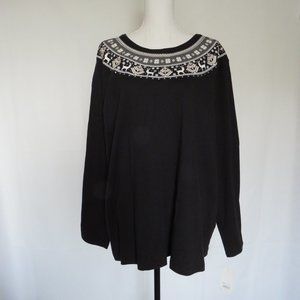 NWT Croft & Barrow The Classic Tee Women’s Winter Theme Embellished knit top 2X